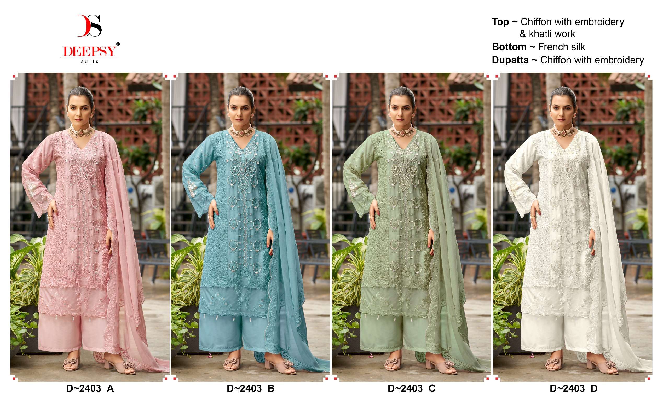 DEEPSY SUITS 2403 TRADITIONAL KHATLI WORK PALAZZO SUIT FOR WEDDING TYPE SUPPLIER